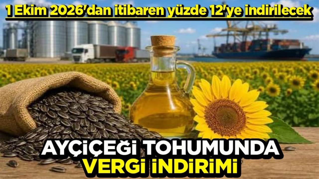 1 Ekim 2026'dan itibaren yüzde 12'ye indirilecek Ayçiçeği tohumunda vergi indirimi