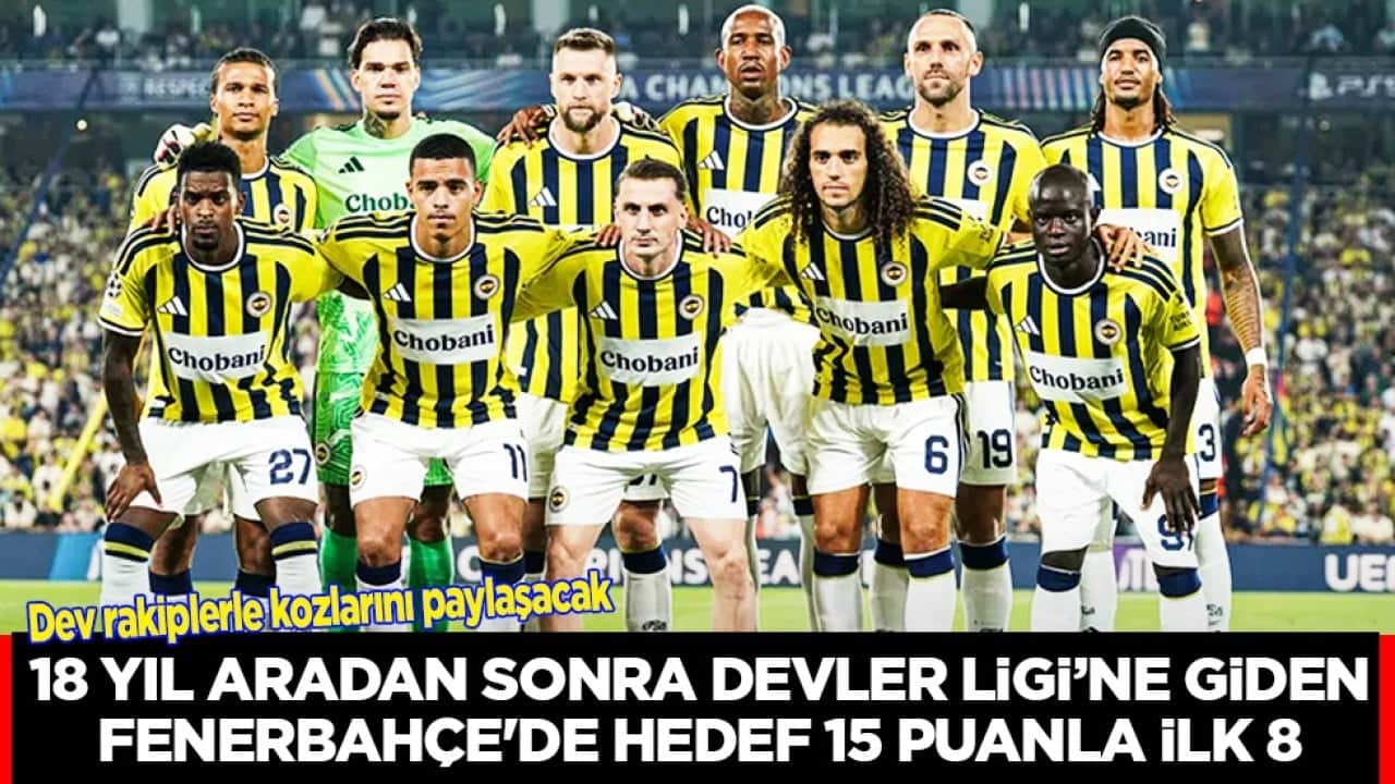 18 yıl aradan sonra Şampiyonalar Ligi'ne giden Fenerbahçe'de hedef 15 puanla ilk 8