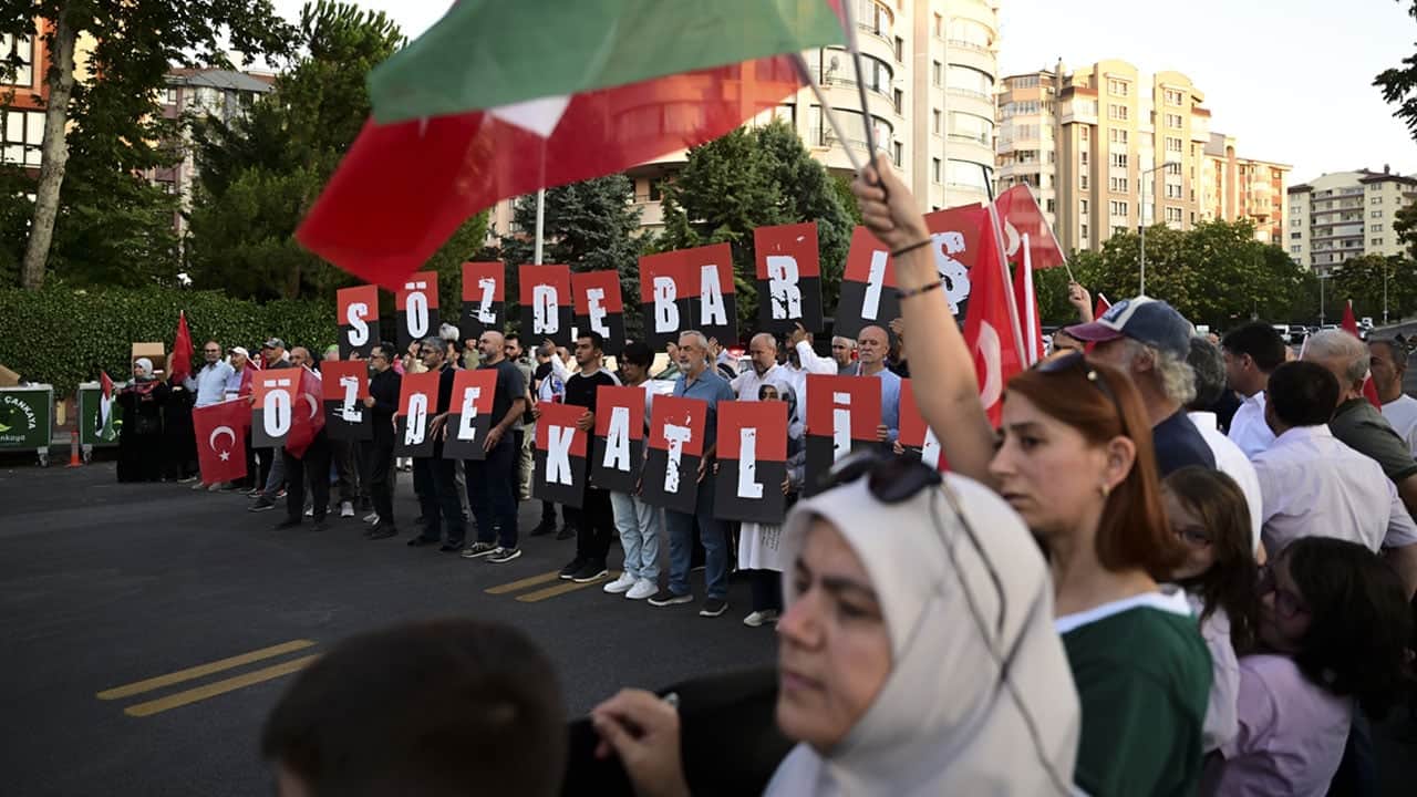Foto - ABD Büyükelçiliği önünde Gazze protestosu: Sözde barış, özde katliam!