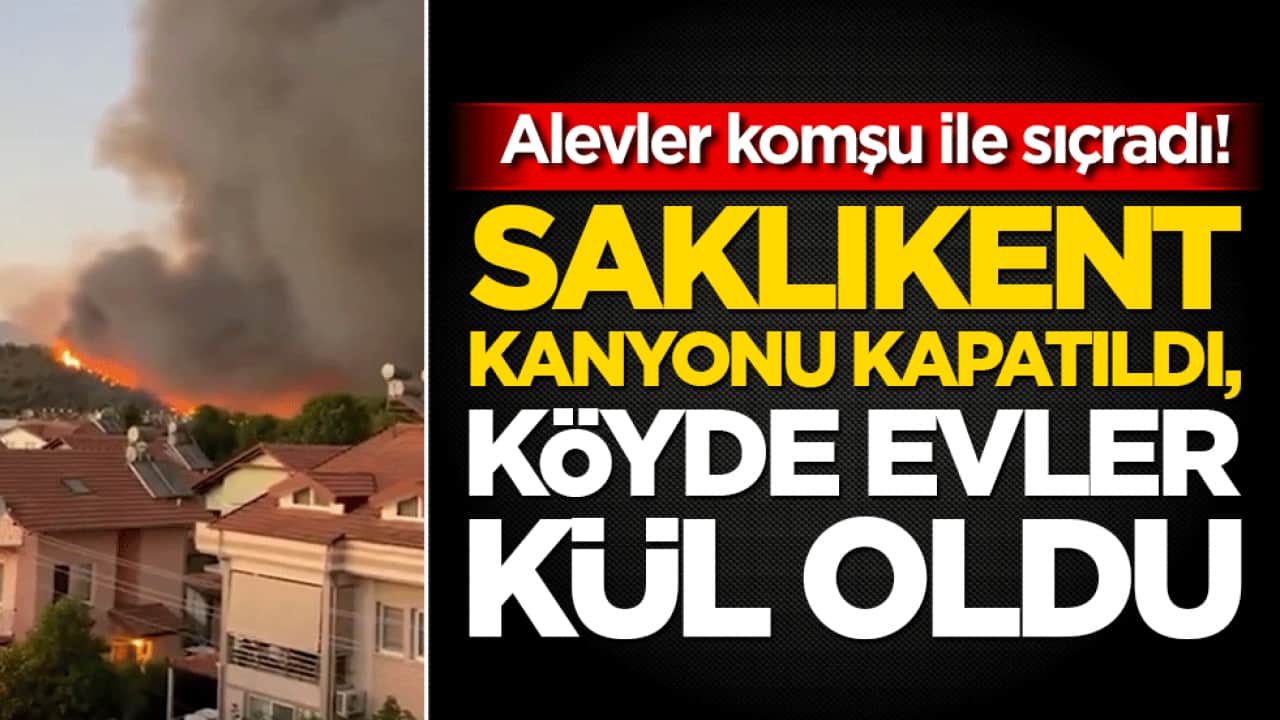 Alevler komşu ile sıçradı! Saklıkent Kanyonu kapatıldı, köyde evler kül oldu!
