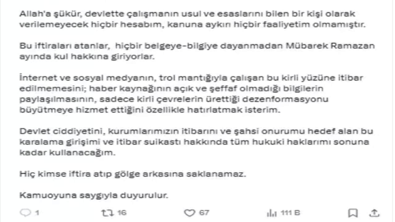 Foto - Ali Yerlikaya’nın en yakınındaki isimdi! Türkiye’yi ayağa kaldıran iddia sonrası ayet paylaşıp "Allah’a sığınıyorum" dedi