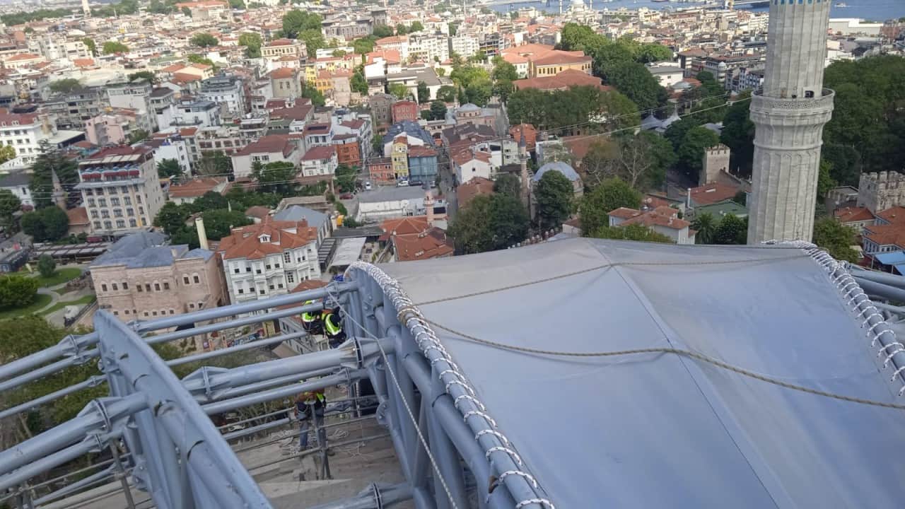 Foto - Bakan Ersoy'dan Ayasofya Camii paylaşımı: Ayasofya'da tarihin en kapsamlı restorasyon devam edecek