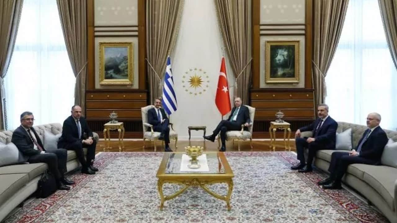 Foto - Başkan Erdoğan, Miçotakis'i kabul etti! İlk kareler geldi