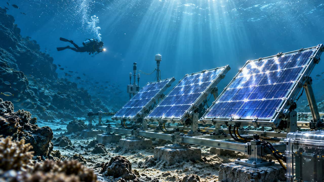 Foto - Bilim insanlarının hedefi çok daha büyük! Güneş panelini denizin 10 metre altına indirdiler