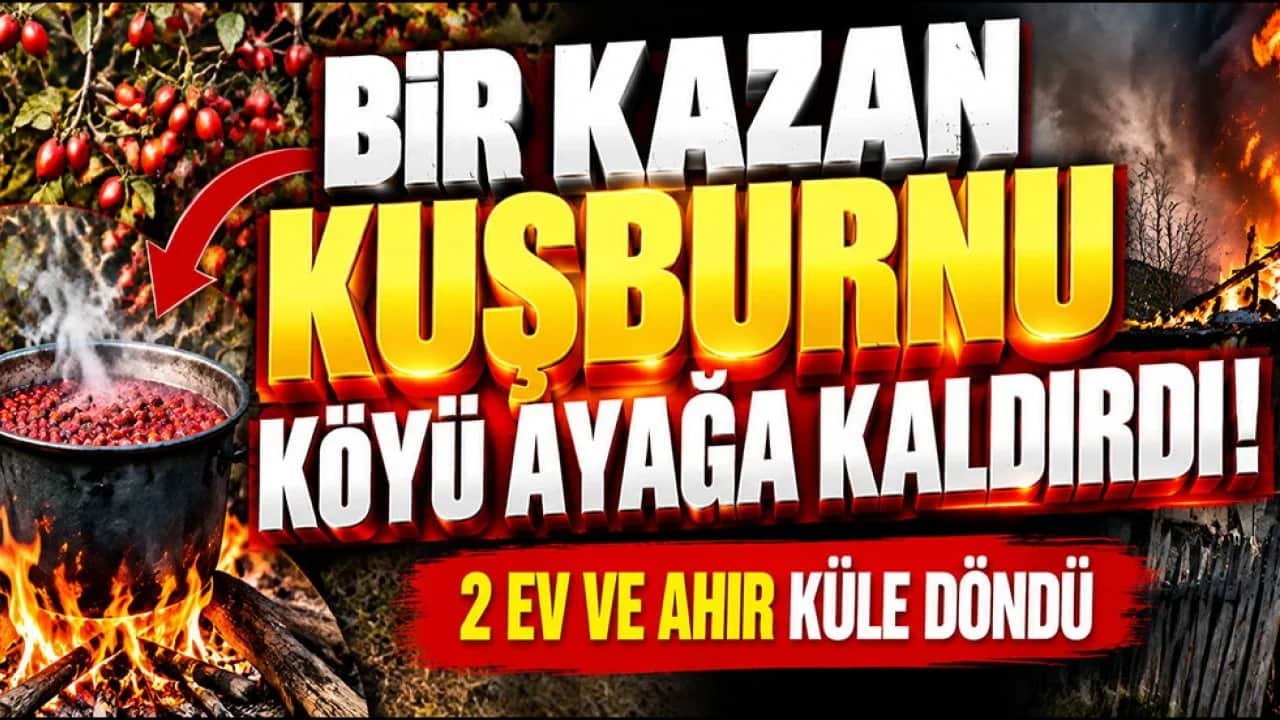 Bir kazan kuşburnu köyü ayağa kaldırdı! 2 ev ve ahır küle döndü