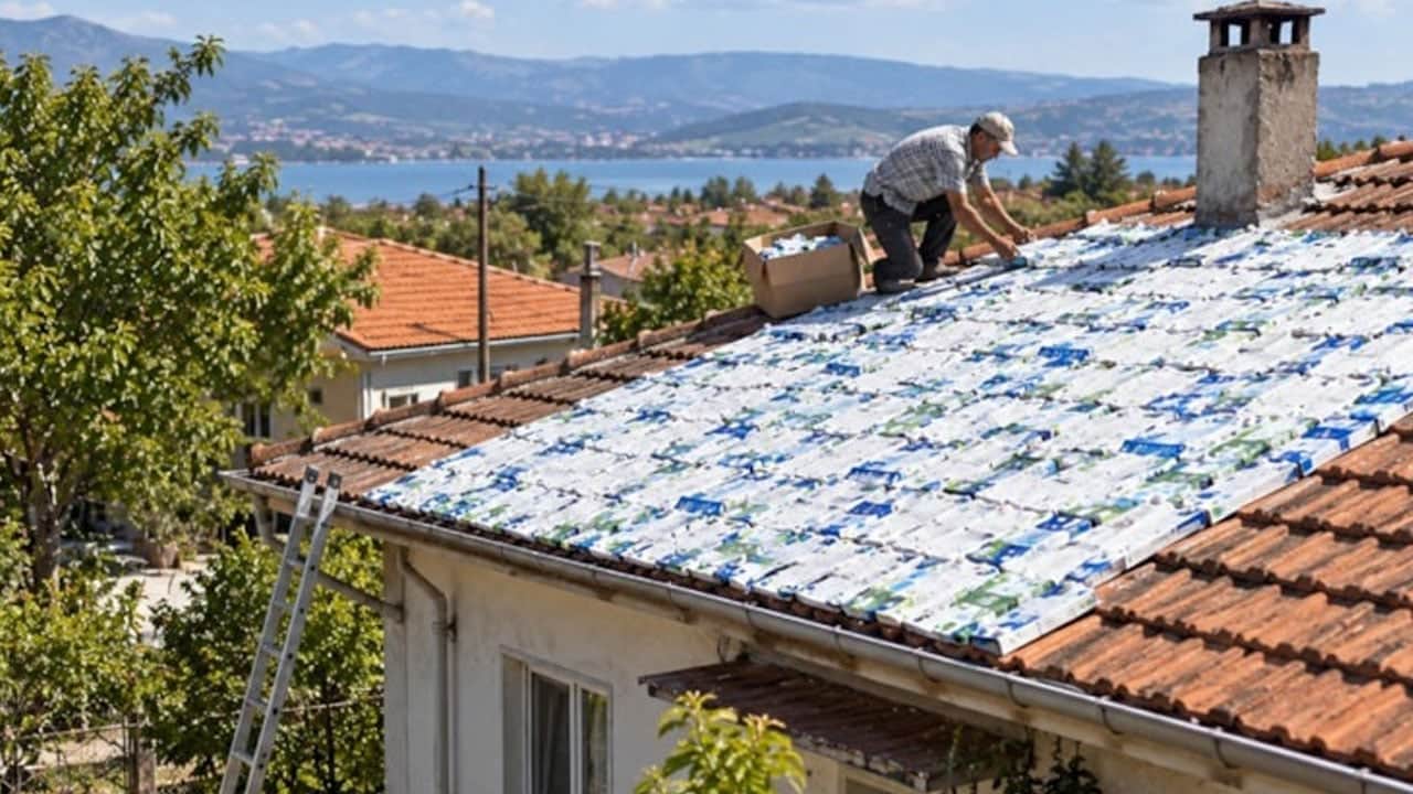Boş süt kutularını çatılara dizdiler! Sonuçlarına inanamadılar