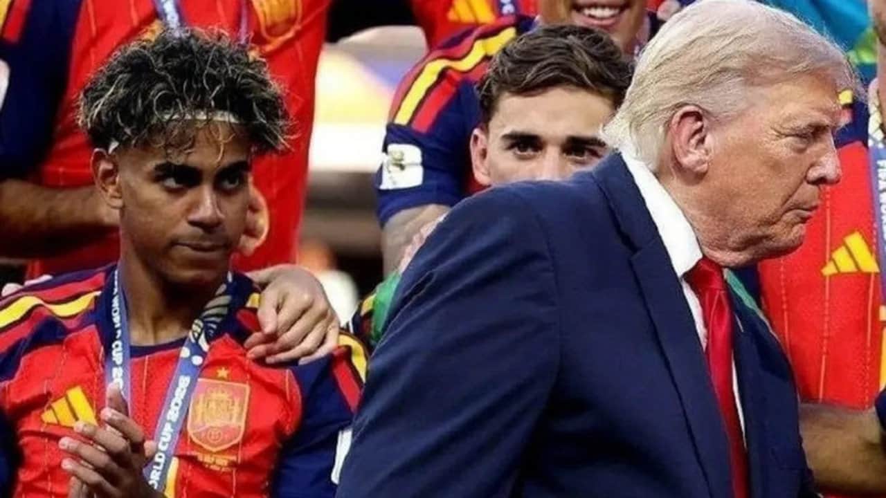 Filistin bayrağı da dalgalandırmıştı! Lamine Yamal’ın Trump’a bakışları gündem oldu
