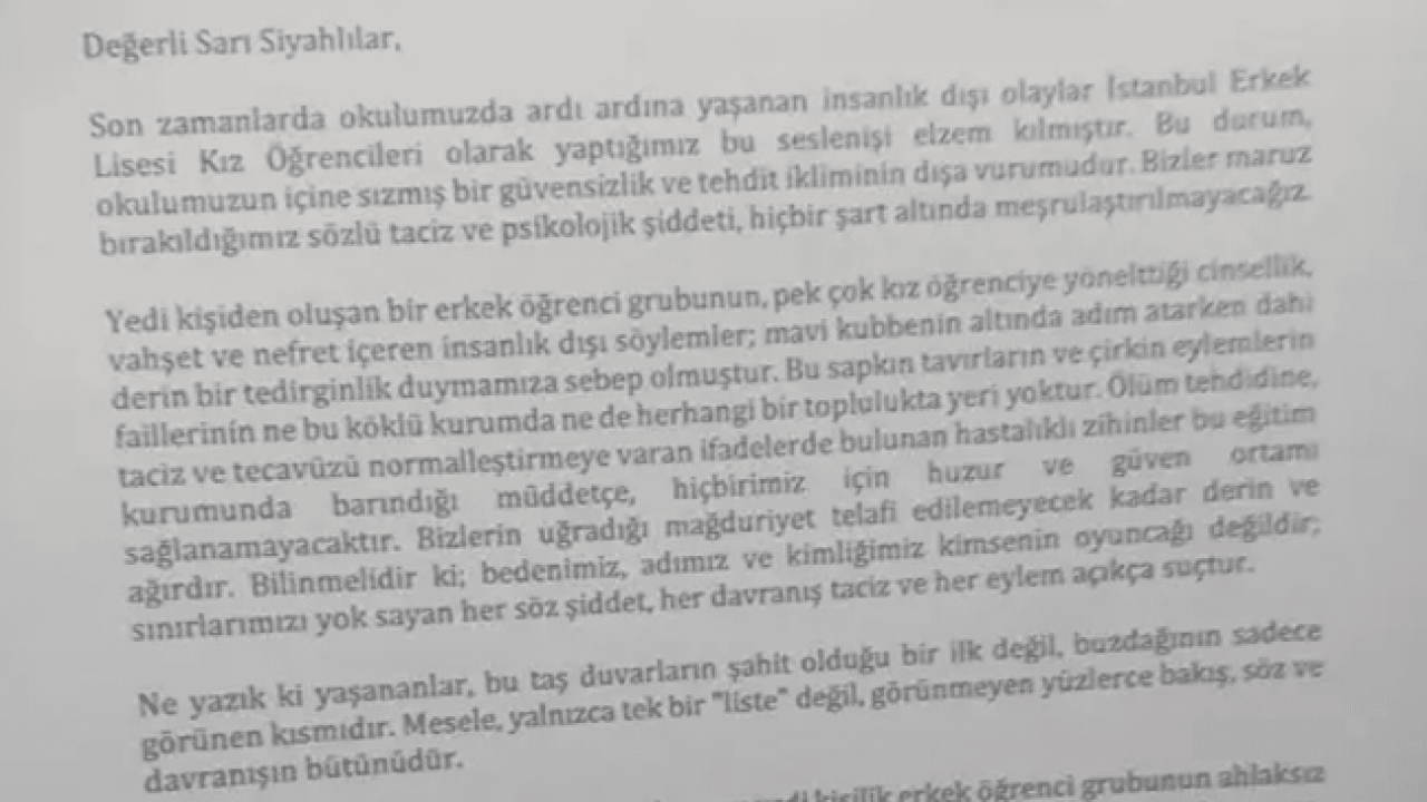 Foto - İstanbul Erkek Lisesi öğrenci birliğinin açıklamasına dikkat! Karma eğitimdeki derin rezillik ifşa oldu