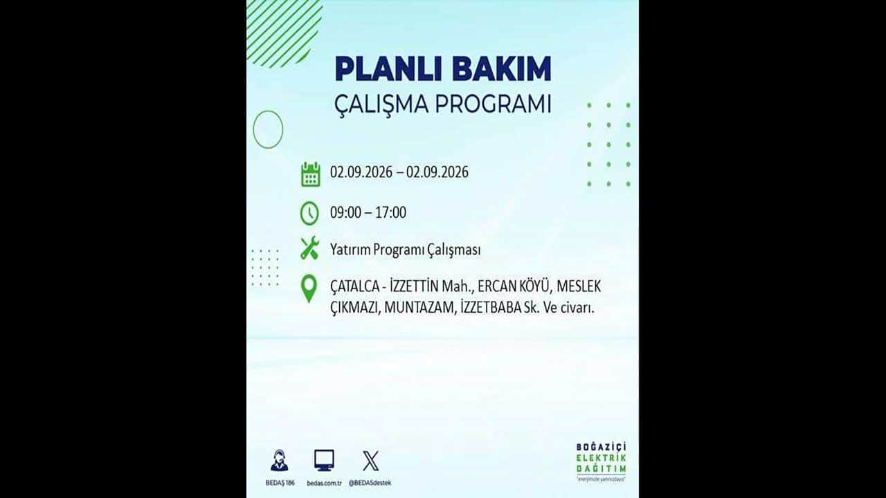 Foto - İstanbul'da yaşayanlar dikkat! BEDAŞ'tan büyük elektrik kesintisini duyurdu