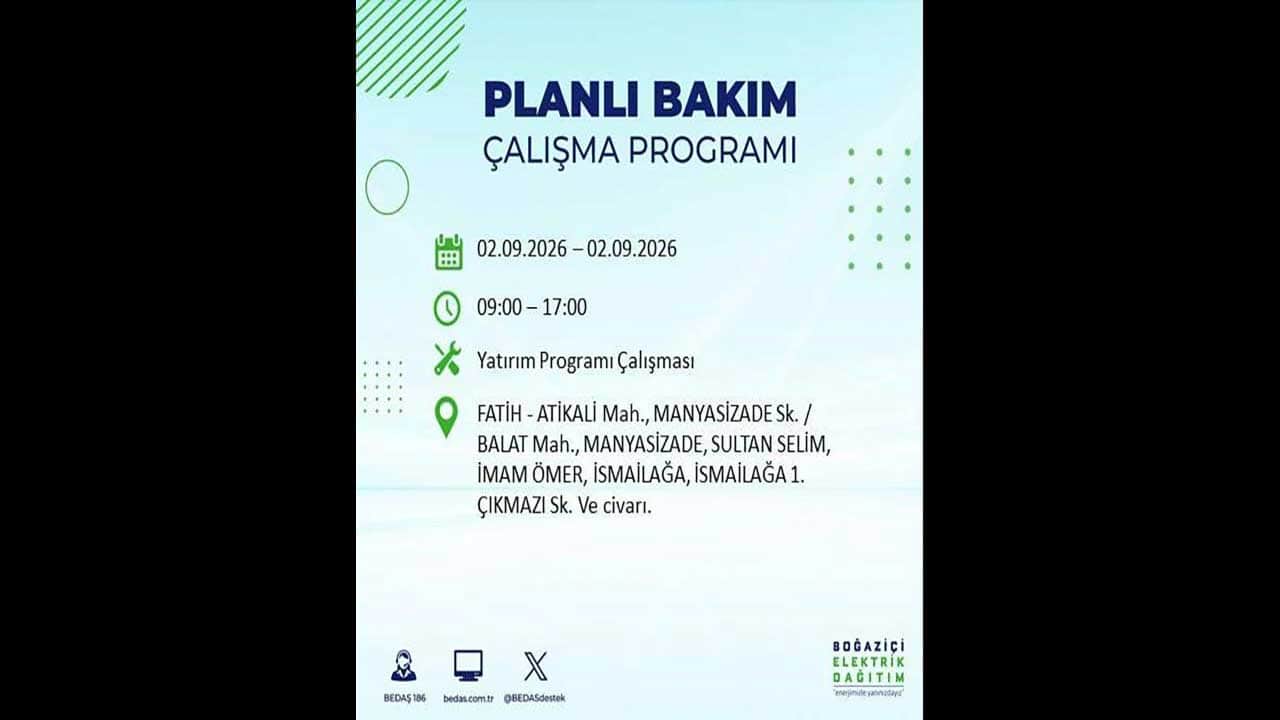 Foto - İstanbul'da yaşayanlar dikkat! BEDAŞ'tan büyük elektrik kesintisini duyurdu