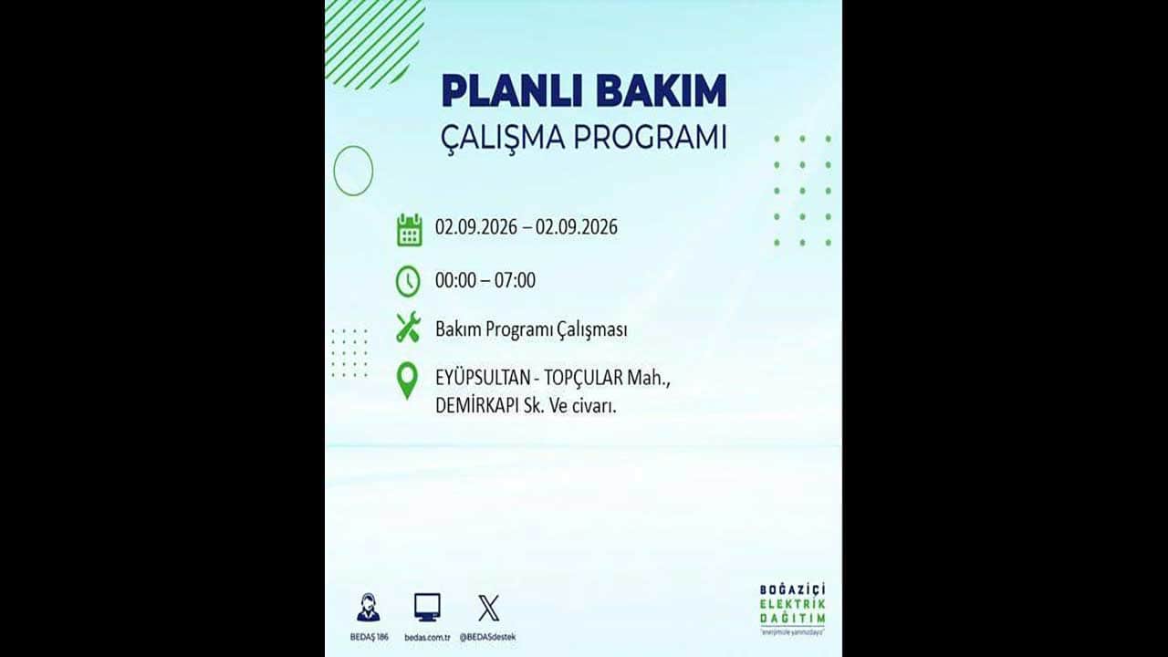 Foto - İstanbul'da yaşayanlar dikkat! BEDAŞ'tan büyük elektrik kesintisini duyurdu