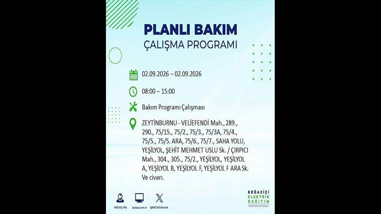 Foto - İstanbul'da yaşayanlar dikkat! BEDAŞ'tan büyük elektrik kesintisini duyurdu