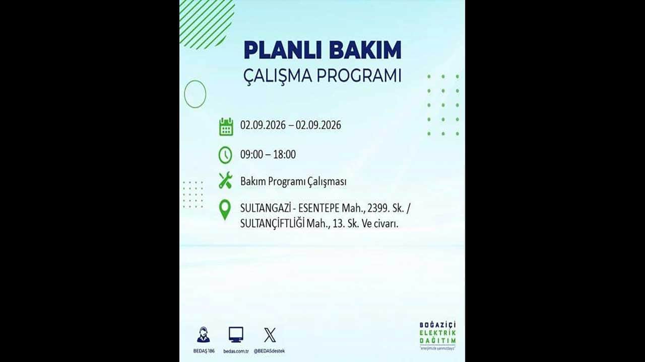 Foto - İstanbul'da yaşayanlar dikkat! BEDAŞ'tan büyük elektrik kesintisini duyurdu