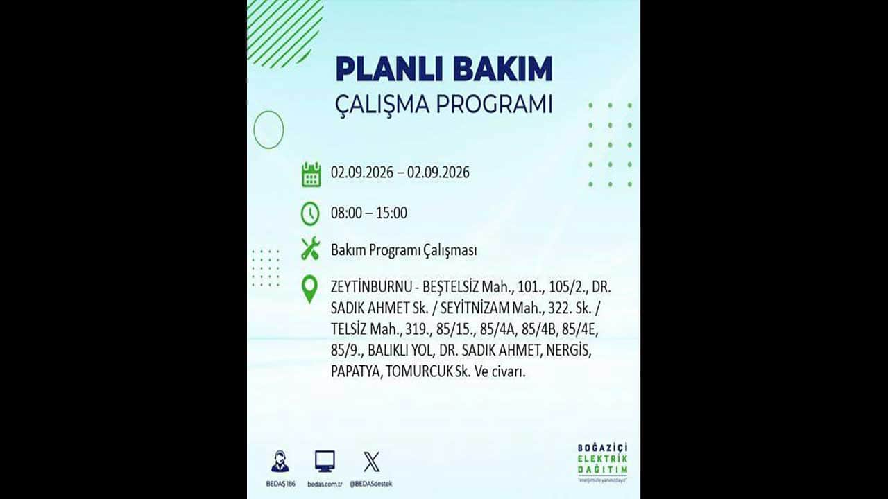 Foto - İstanbul'da yaşayanlar dikkat! BEDAŞ'tan büyük elektrik kesintisini duyurdu