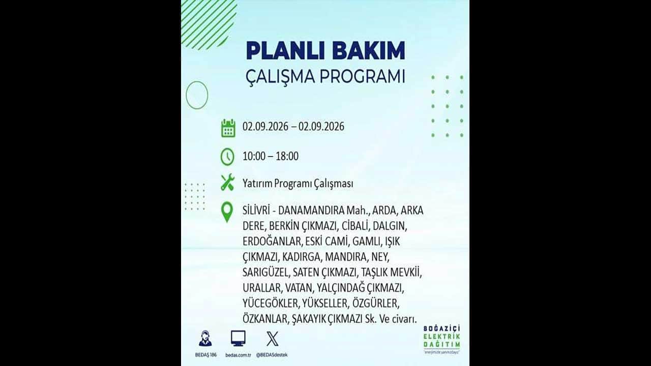Foto - İstanbul'da yaşayanlar dikkat! BEDAŞ'tan büyük elektrik kesintisini duyurdu