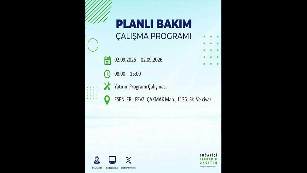 Foto - İstanbul'da yaşayanlar dikkat! BEDAŞ'tan büyük elektrik kesintisini duyurdu