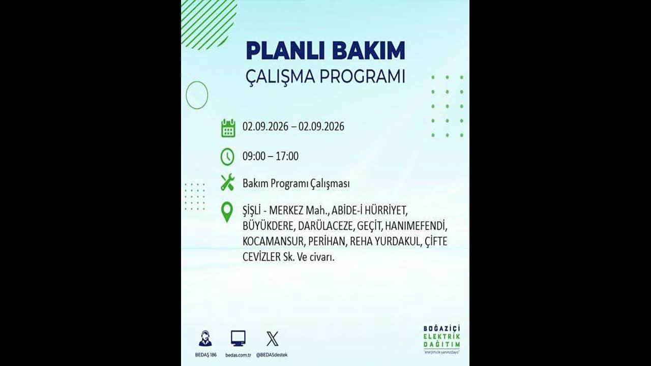 Foto - İstanbul'da yaşayanlar dikkat! BEDAŞ'tan büyük elektrik kesintisini duyurdu