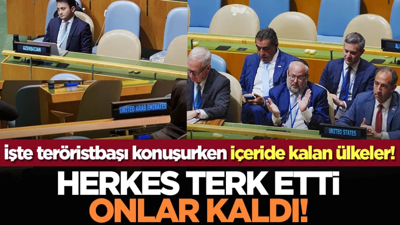 İşte teröristbaşı konuşurken içeride kalan ülkeler! Herkes terk etti onlar kaldı