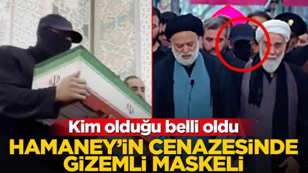 Kim olduğu belli oldu! Hamaney’in cenazesinde gizemli maskeli