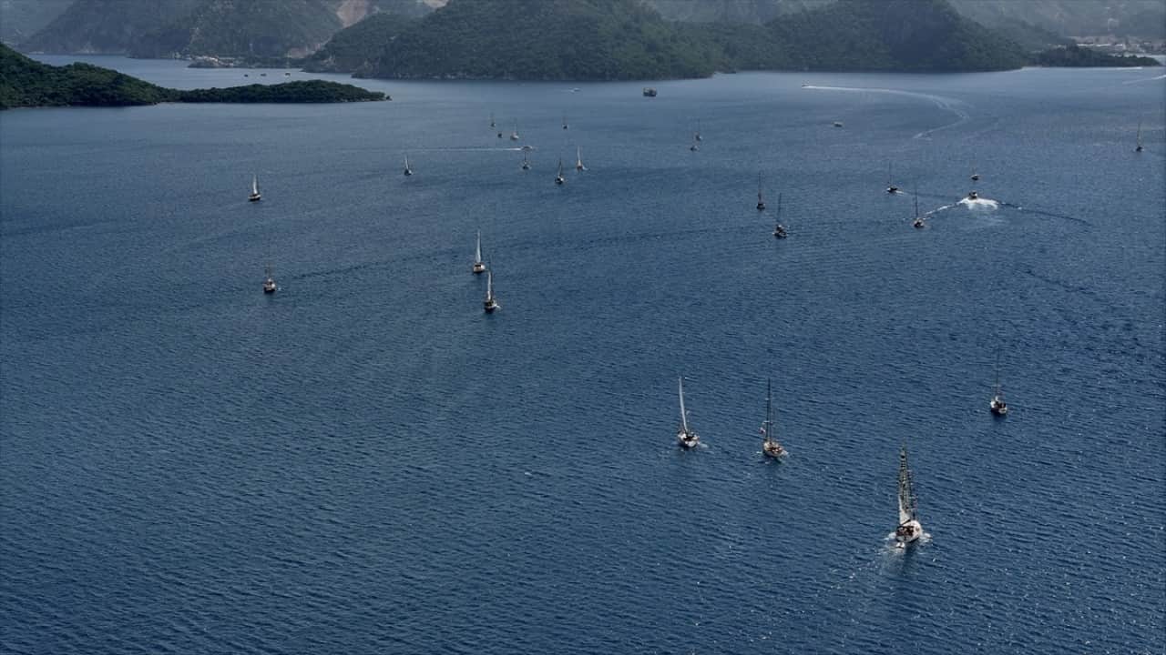 Foto - Marmaris'ten demir aldı! Küresel Sumud Filosu Gazze'ye gitmek üzere Akdeniz'e açıldı