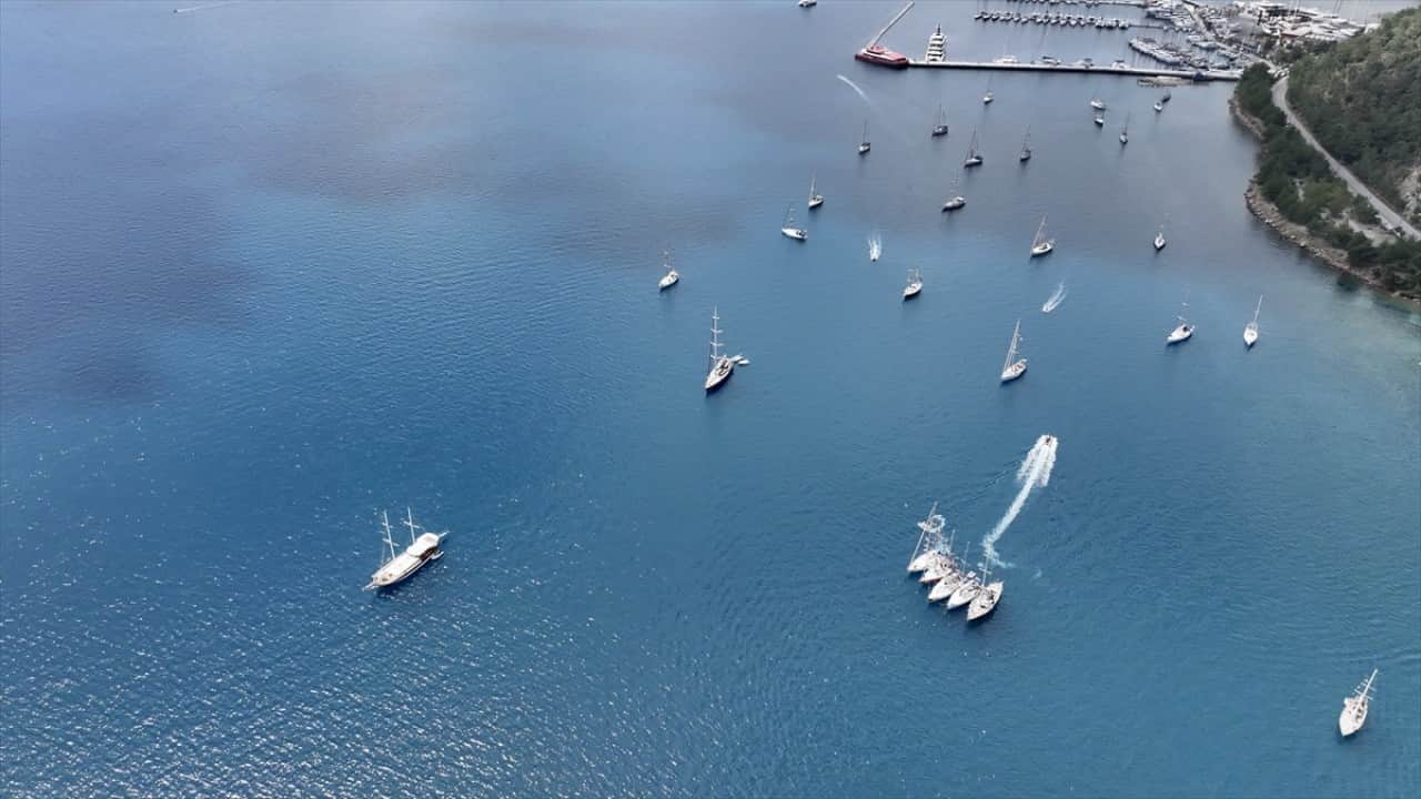 Foto - Marmaris'ten demir aldı! Küresel Sumud Filosu Gazze'ye gitmek üzere Akdeniz'e açıldı