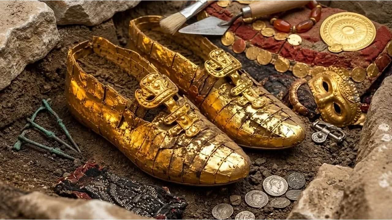 Mezarın içinden altın ayakkabı çıktı! 1500 yıllık keşif tüm dünyayı şoke etti