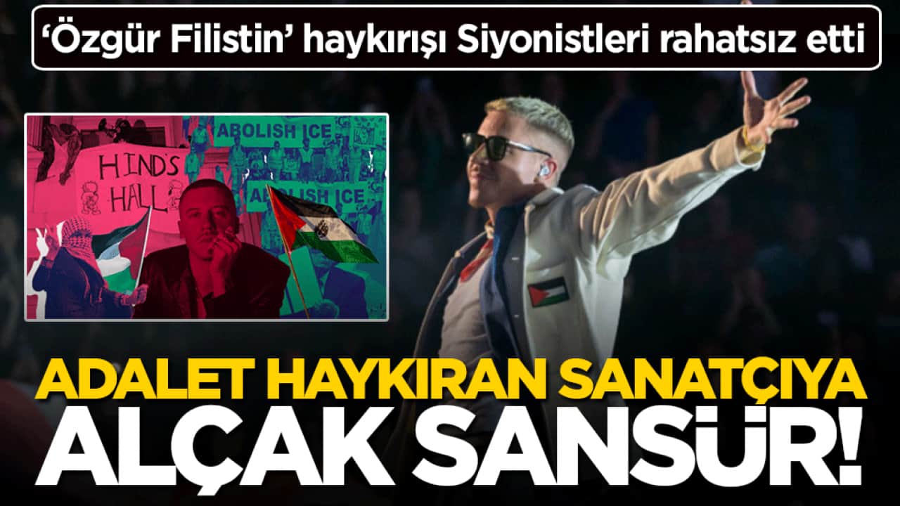'Özgür Filistin' haykırışı Siyonistleri rahatsız etti: Adalet haykıran sanatçıya alçak sansür!