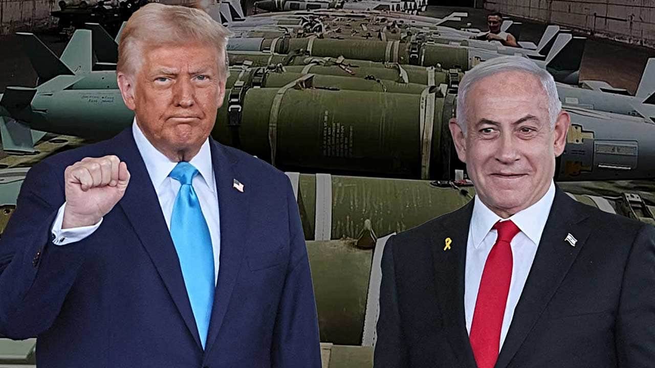 Foto - Sarı şeytan Trump, terörist Netanyahu'ya bomba yağdırdı