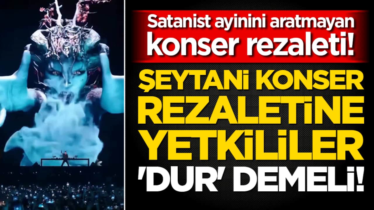Satanist ayinini aratmayan konser rezaleti! İstanbul'da şeytani sembollerle kitleleri zehirliyorlar!