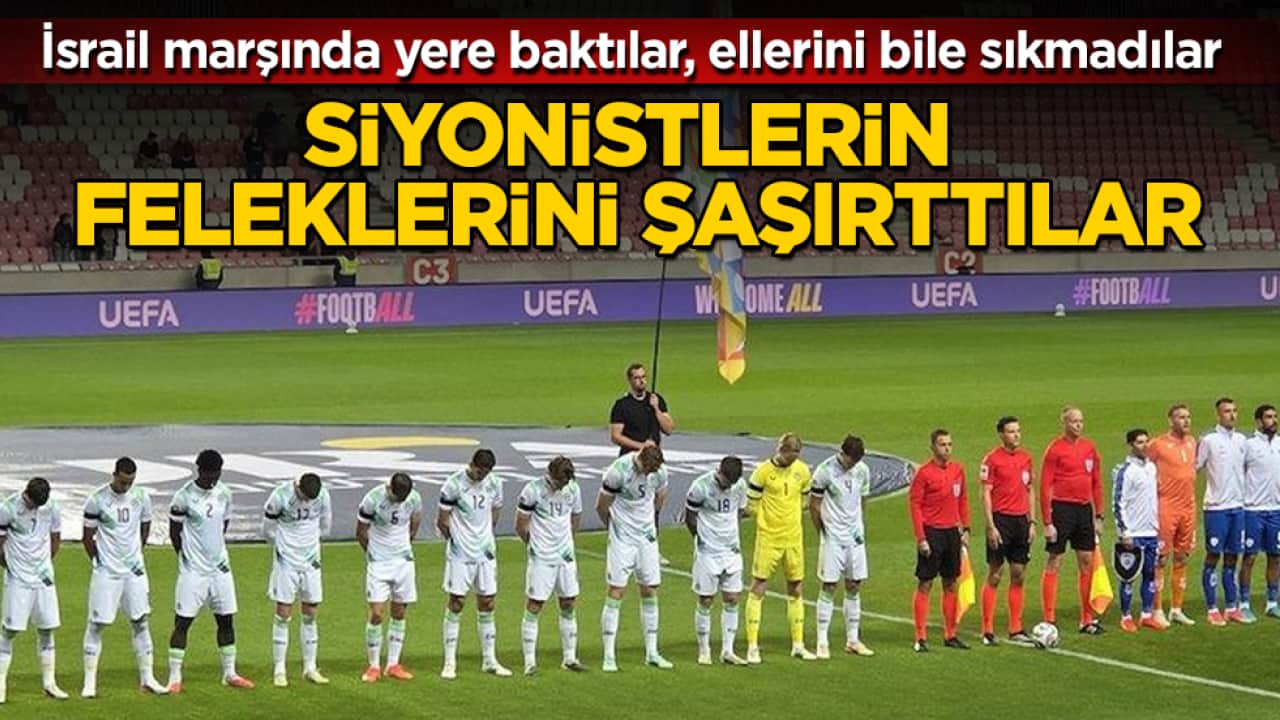 Siyonistlerin feleklerini şaşırttılar: İsrail marşında yere baktılar, ellerini bile sıkmadılar