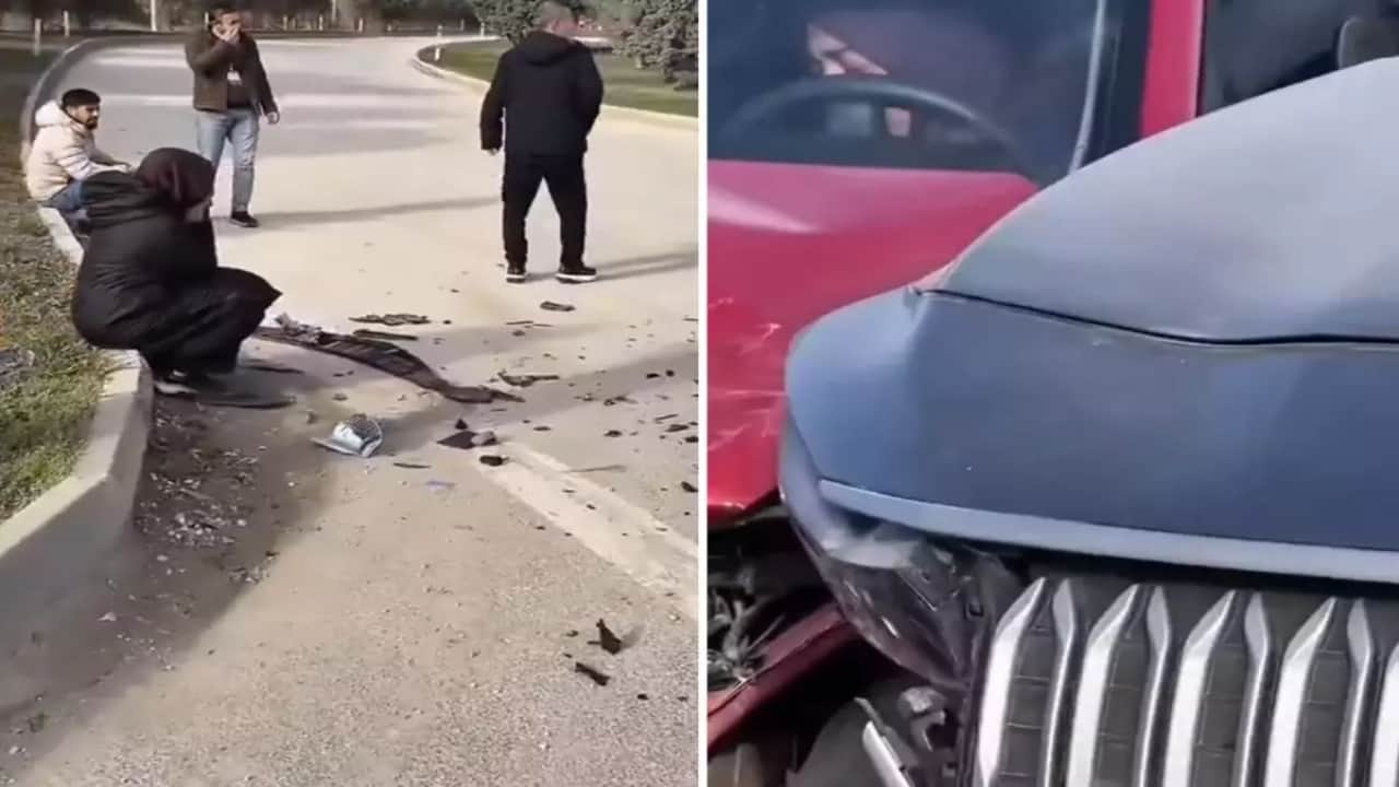 Foto - Sürücü kursu aracı TOGG ile çarpıştı, TOGG’un halini görenler gözlerine inanamadı 
