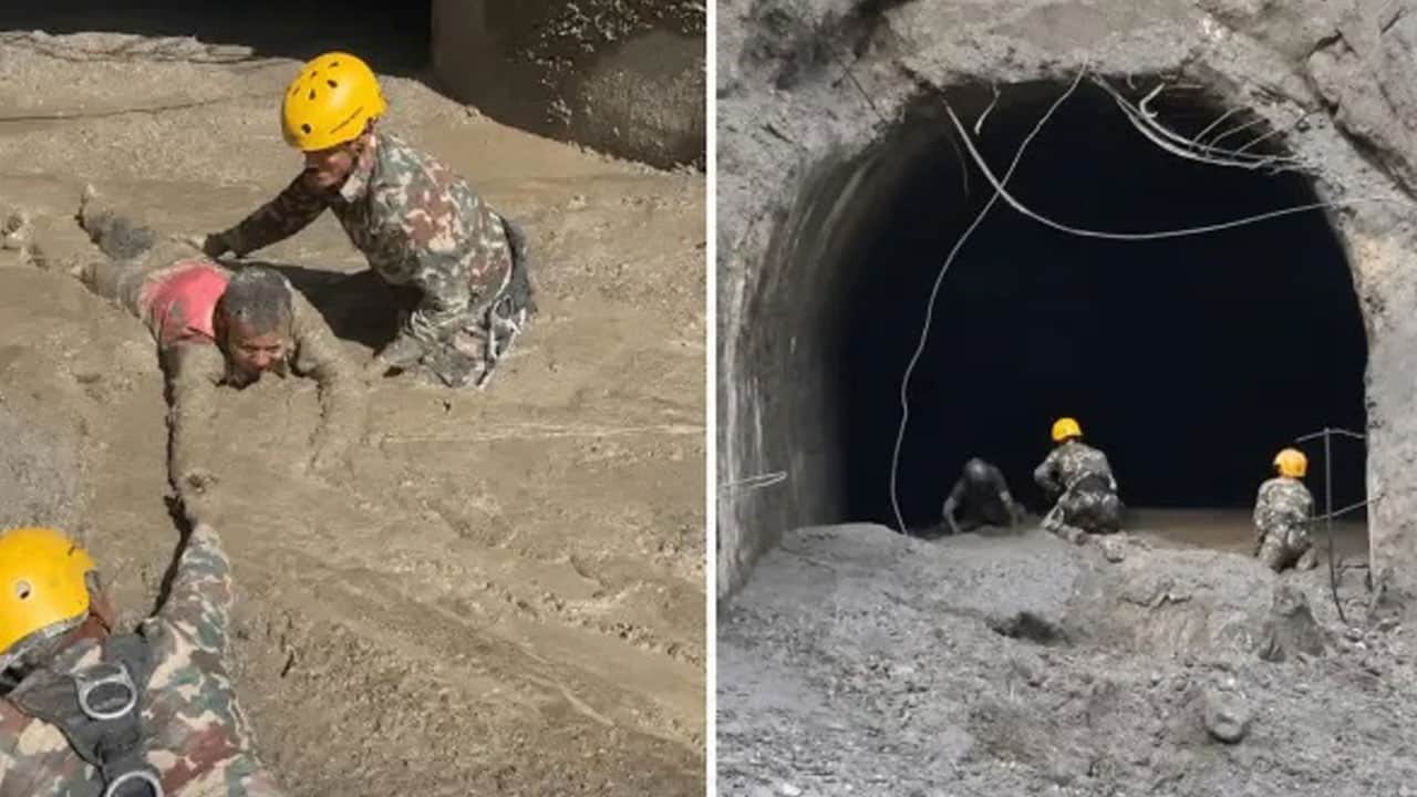 Foto - Termal drone tünelin sonuna kadar girdi! Nepal’de kayıp işçilerden iz bulunamadı