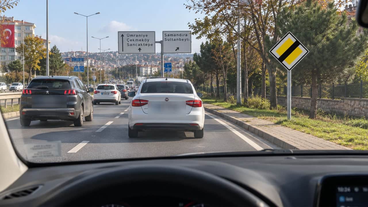 Foto - Türkiye’de bu levhayı gördüğünüz anda kural değişiyor! Sarı baklavadaki siyah çizginin anlamı ne?