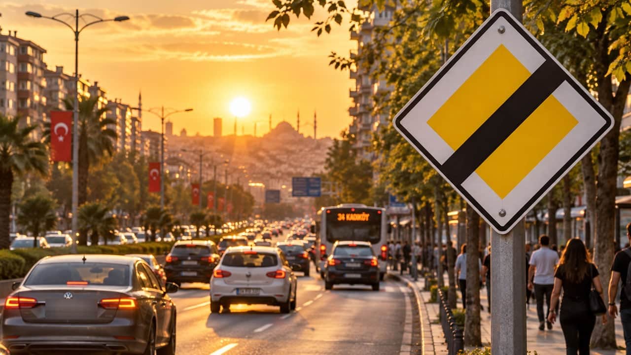 Türkiye’de bu levhayı gördüğünüz anda kural değişiyor! Sarı baklavadaki siyah çizginin anlamı ne?