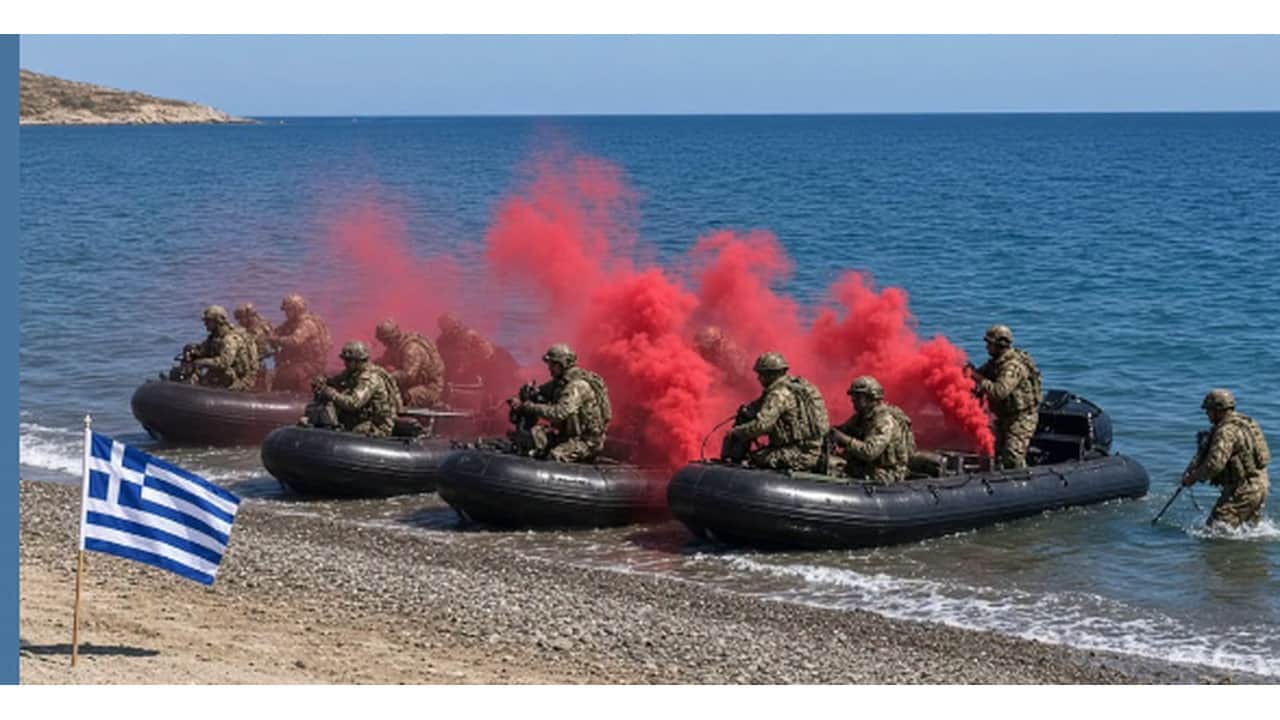 Foto - Türkiye’ye kafa tutan Atina’nın resmen feleği şaştı: Çıkarma yapan Yunan askerleri denizin dibini boyladı