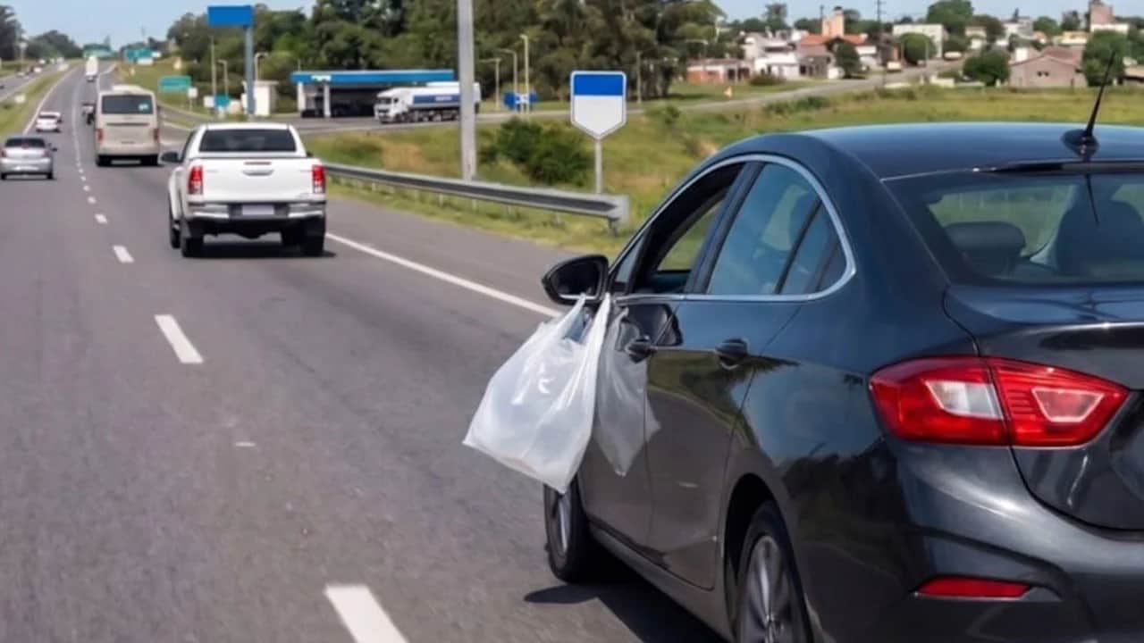 Yolda aynasına poşet takılı bir araç görürseniz hemen polisi arayın! 