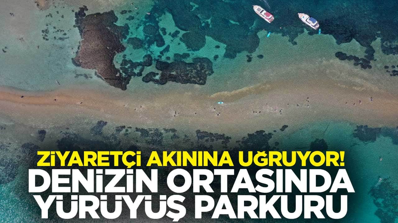 Ziyaretçi akınına uğruyor! Denizin ortasında yürüyüş parkuru