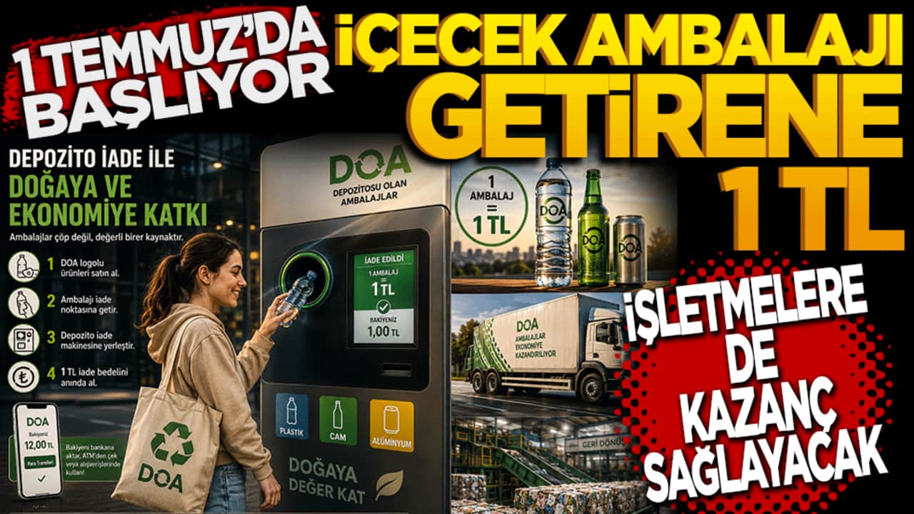 1 Temmuz'da Başlıyor! İçecek Ambalajını Getirene 1 TL İade