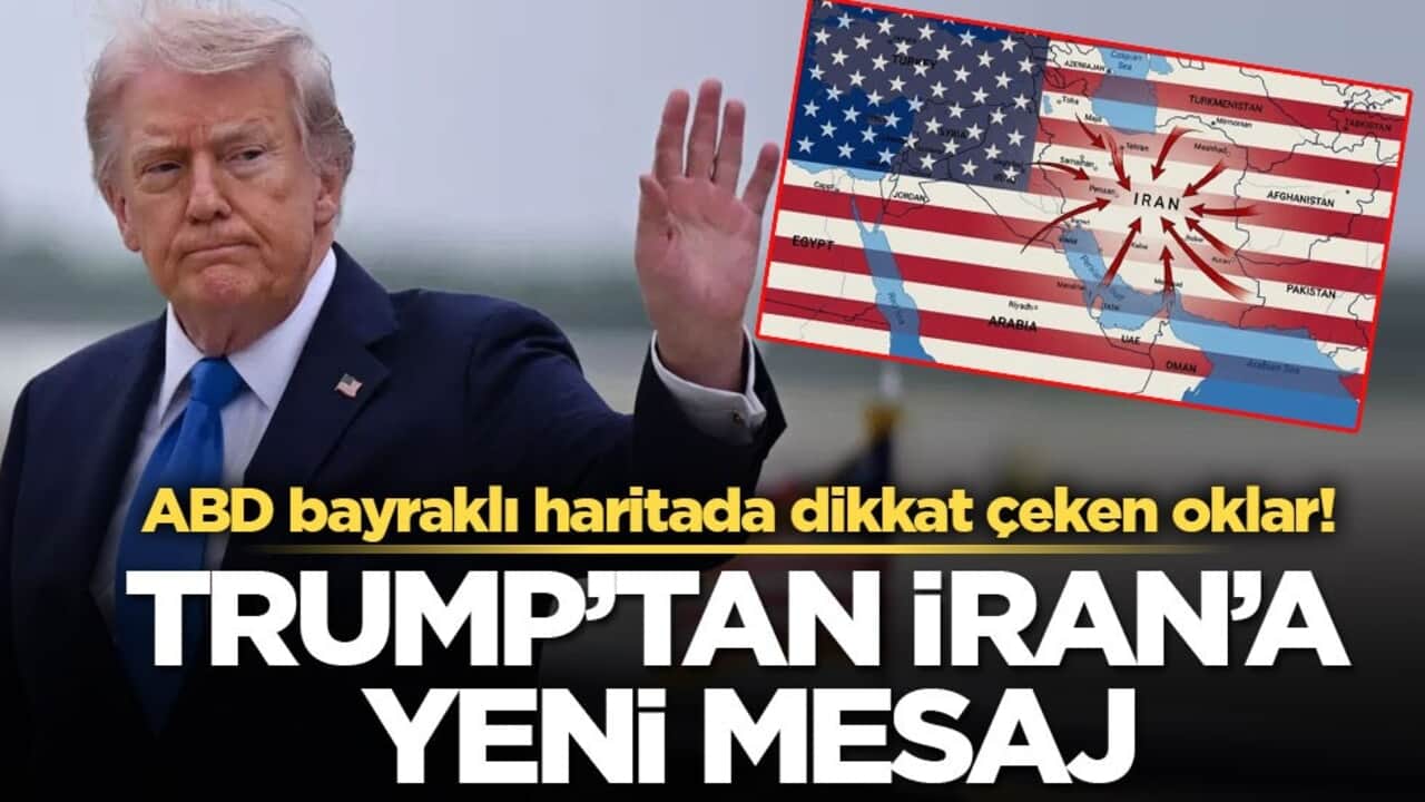 ABD bayraklı haritada dikkat çeken oklar! Trump’tan İran’a yeni mesaj