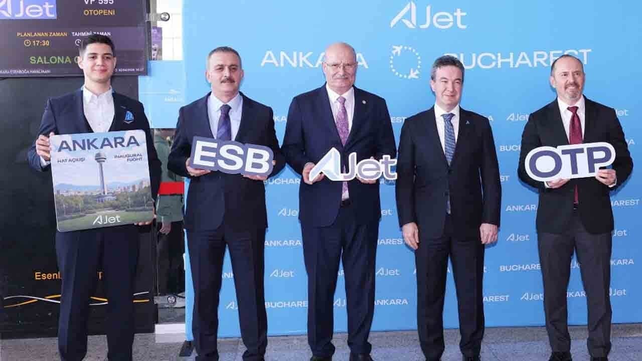 Ajet’in "Ankara’dan Bükreş’e ilk direkt uçuşu" gerçekleştirildi: ATO Başkanı Baran, "Yeni hatla birlikte Ankara’dan 28 ülkeye direkt ulaşabiliyoruz"