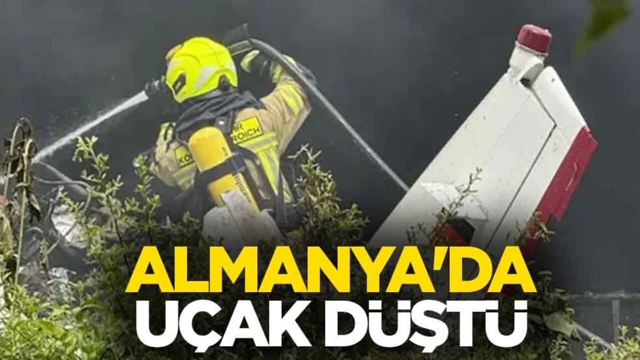 Almanya'da uçak düştü