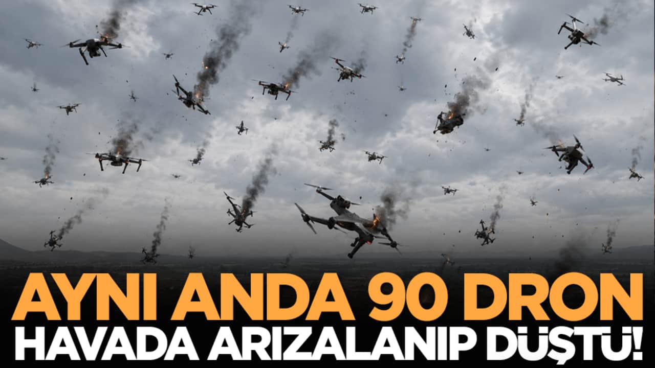 Aynı anda 90 dron havada arızalanıp düştü!