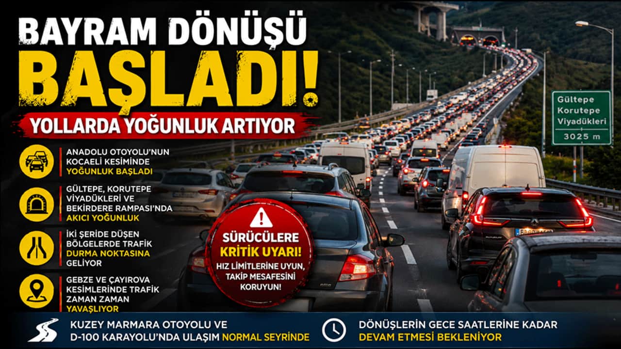 Bayram dönüşü başladı! Anadolu Otoyolu'nda yoğunluk artıyor