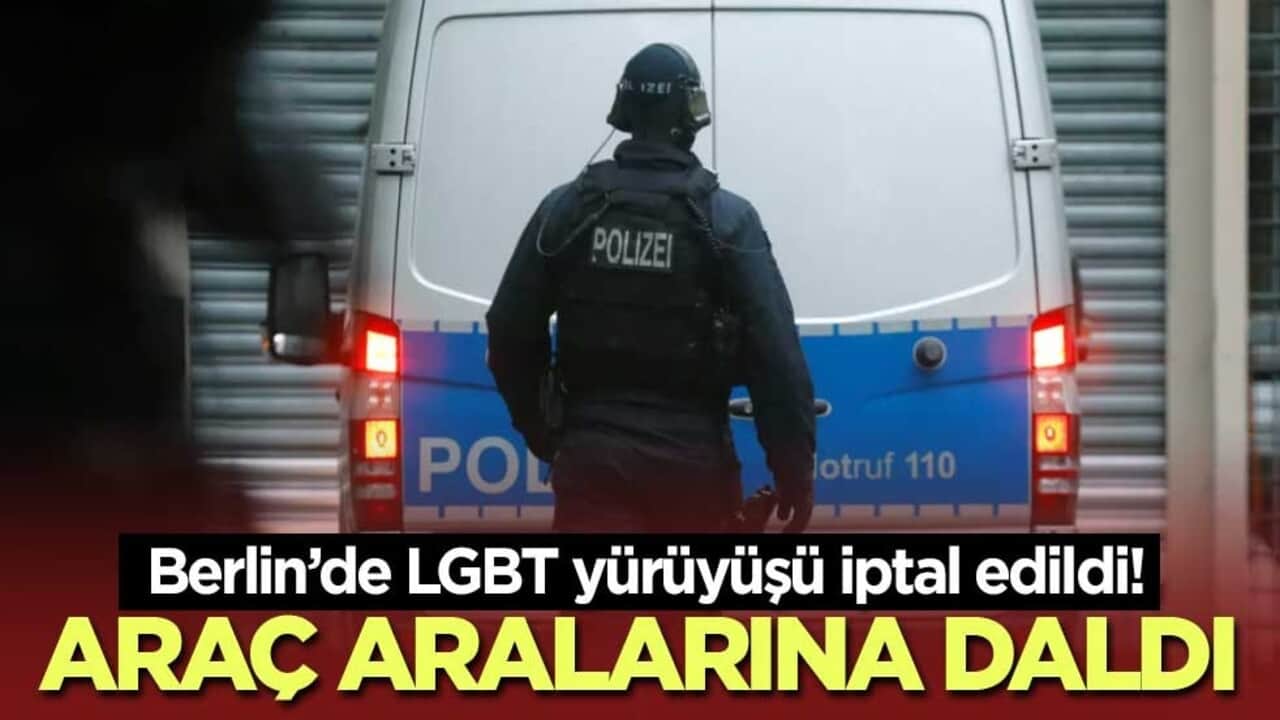 Berlin’de LGBT yürüyüşü iptal edildi! Araç aralarına daldı