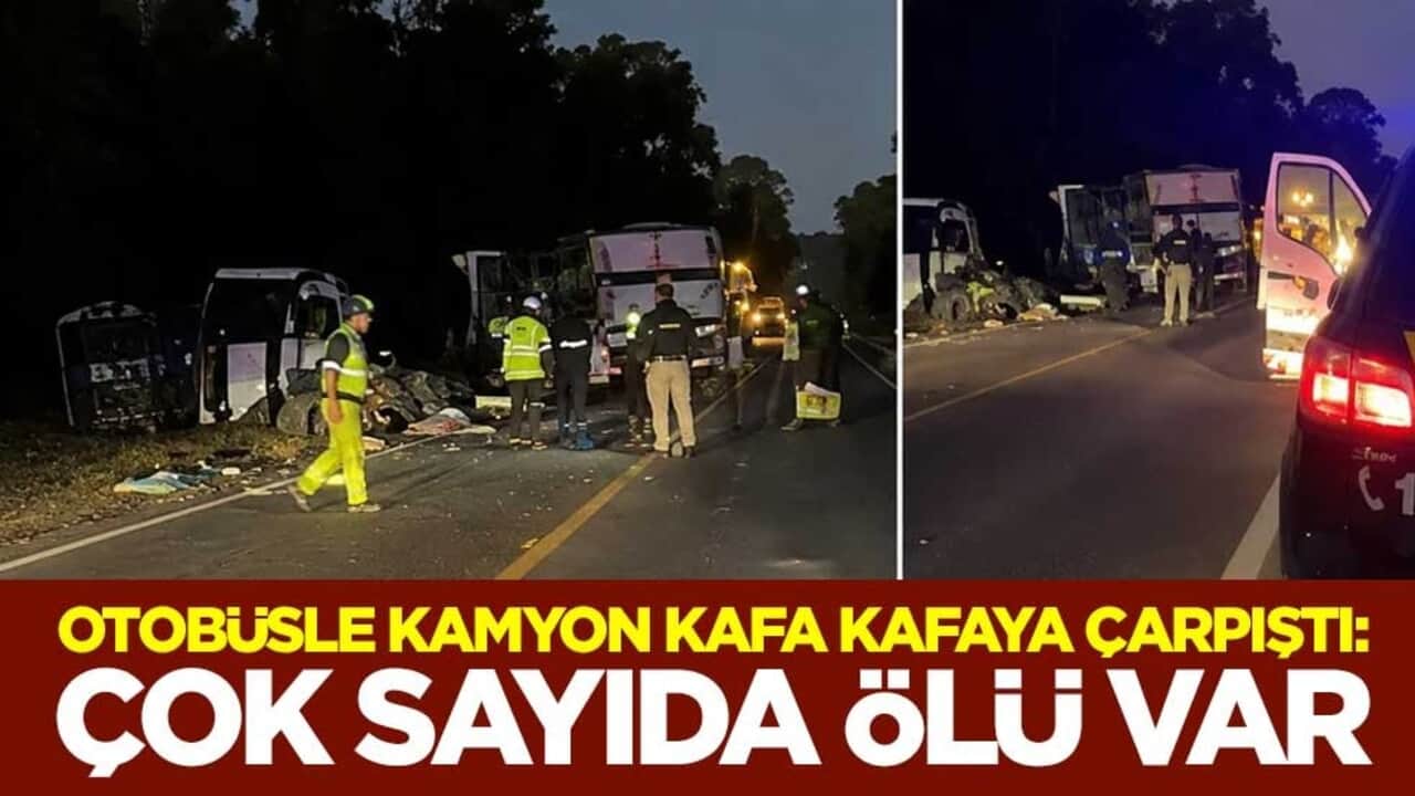 Can pazarı! Otobüsle kamyon kafa kafaya çarpıştı: Çok sayıda ölü var