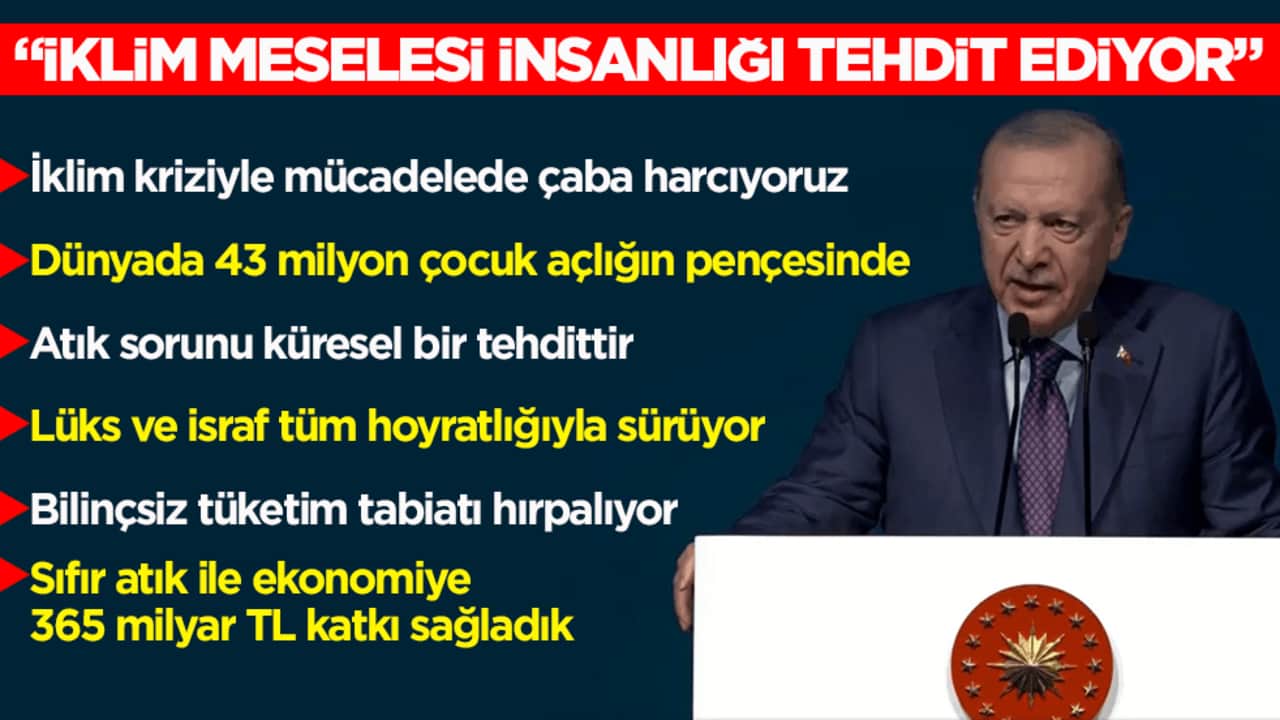Cumhurbaşkanı Erdoğan: İklim meselesi tüm insanlığı tehdit ediyor