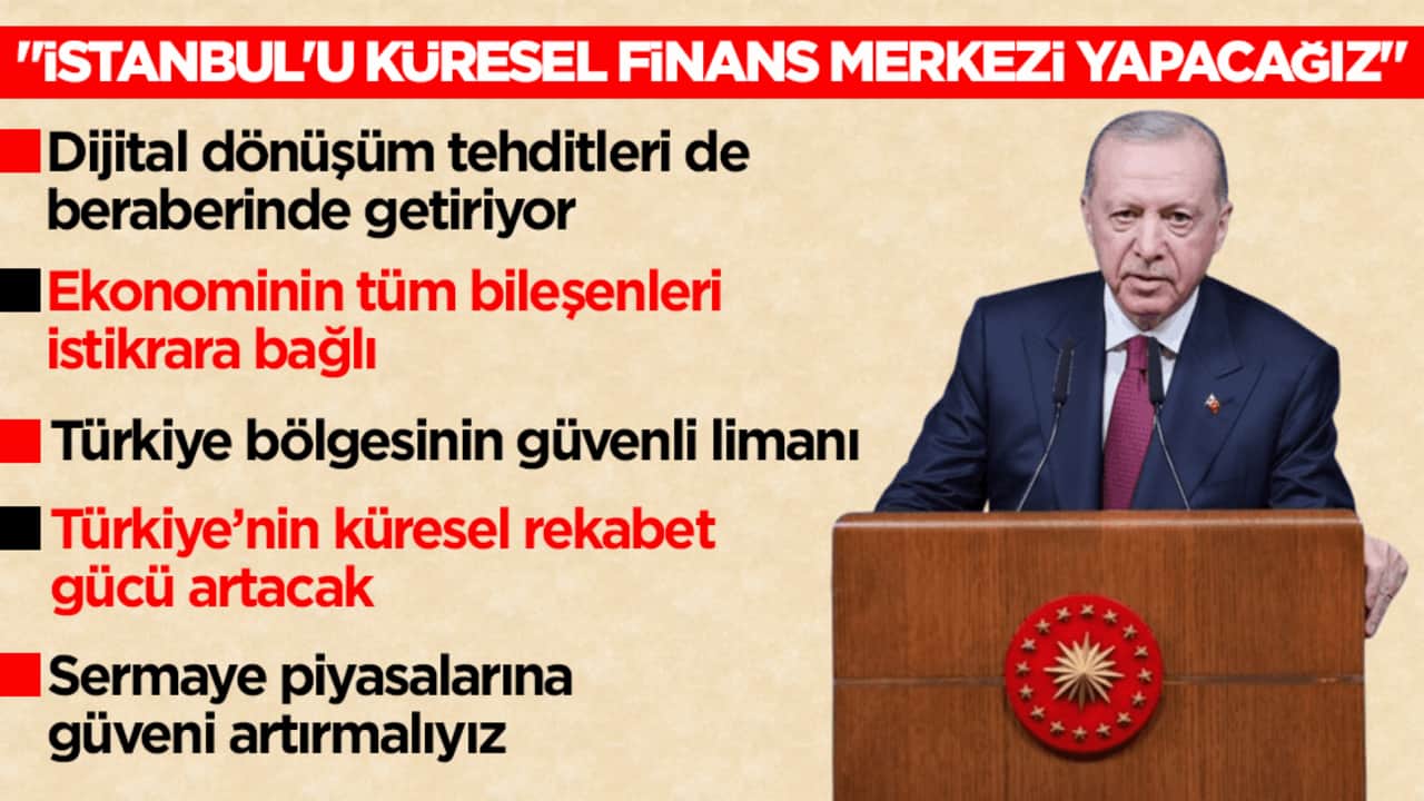 Cumhurbaşkanı Erdoğan: İstanbul'u küresel finans merkezi yapacağız