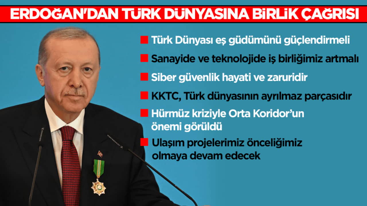 Cumhurbaşkanı Erdoğan’dan TDT Zirvesi’nde Türk dünyasına çağrı: İş birliğimiz artmalı
