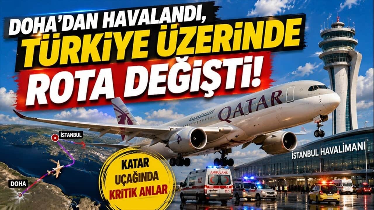Doha'dan havalandı, Türkiye üzerinde rota değişti! Katar uçağında kritik anlar