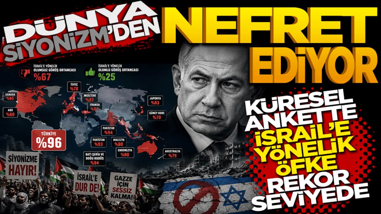Dünya Siyonizm'den nefret ediyor: Küresel ankette İsrail'e yönelik öfke rekor seviyede